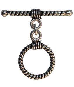 925 Silver 12mm Striped Toggle Clasps