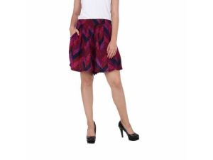 Secret Bazaar Women's Rayon Printed Basic Multicolor Shorts