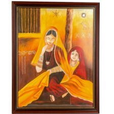 2 Ladies Glass Canvas Oil Painting