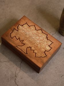 Wooden Brass Inlay Box