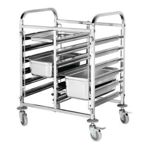 Stainless Steel SS Rack Serving Trolley