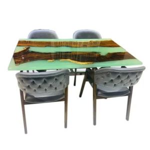 Wooden Expoxy Resin Dining Table Set