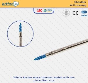 2.8mm Anchor screw titanium loaded with one piece fiber wire