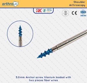 5.0mm Anchor screw titanium loaded with two pieces fiber wires.