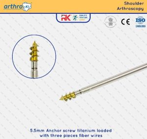 5.5mm Anchor screw titanium loaded with three pieces fiber.