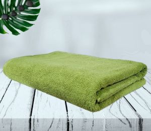 rekhas premium super absorbent soft quick dry anti-bacterial green color cotton bath towel