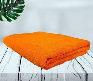 Rekhas Premium Cotton Bath Towel, Super Absorbent, Soft &amp;amp; Quick Dry, Anti-Bacterial, Orange Colour