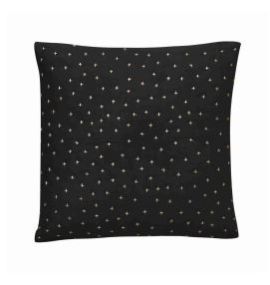 Cross Dot Quilt Embroidered Black Cushion Cover