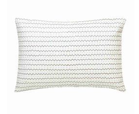 Zigzag Quilt Embroidered White Cushion Cover