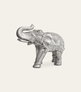 Silver Coated Elephant Statue