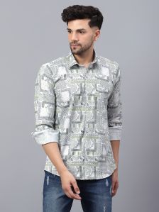 DARK GREEN SERENE PAISLEY PRINTED CASUAL SHIRT