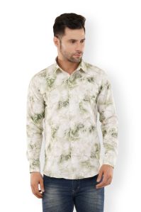 TREE GREEN VERDANT ABSTRACT PRINTED CASUAL SHIRT