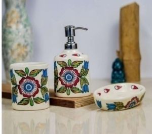 Flower Painting Ceramic Bathroom Set