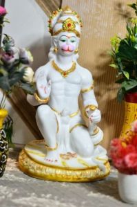 Marble Hanuman Sitting Statue