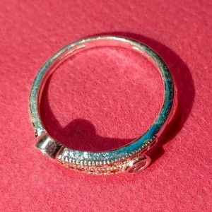 Round Silver Gemstone Ring