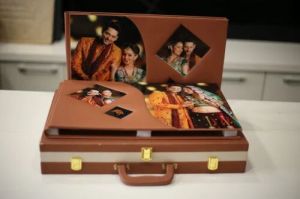 Brown Suitcase Photo Album Box