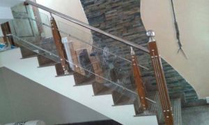 glass duplex staircase