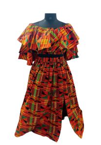 AFRICAN PRINT DRESS WOMAN