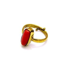 Moonga stone ring