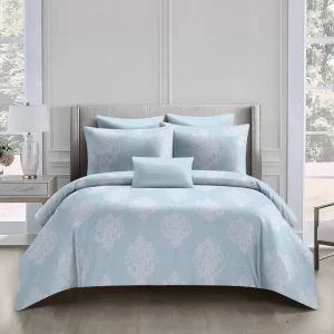 Designer Blue Satin Weave Cotton Bedsheet