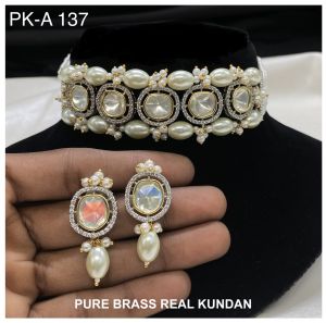 Real Kundan Color Beads Choker Set