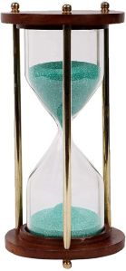 Wooden Sand Timer With Green Sand
