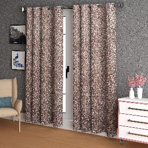 Vines Brown Polyester Curtain