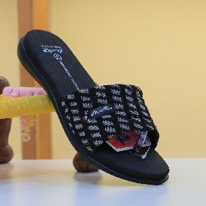 PU Fancy Black Ladies Slipper