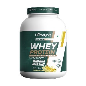 HerbalCart Whey Protein Concentrate, Banana Flavour, 2kg