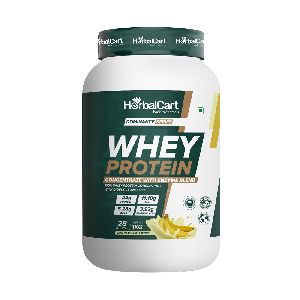 HerbalCart Whey Protein Concentrate, Banana Flavour, 1kg