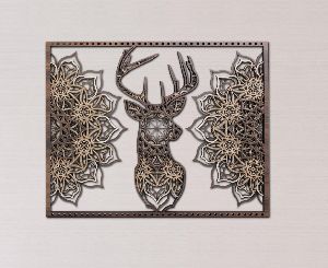 deer head mandala wall decor