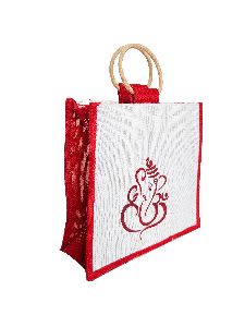 elegant red color jute wedding favor bags
