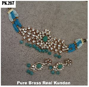 Real Kundan Pure Brass Choker Set