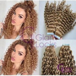 Indian Remy Curly Tape In Hair Extension