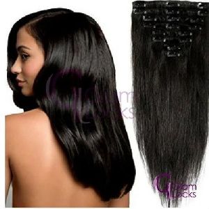 Indian Remy Straight Wavy Curly Clip Hair Extension