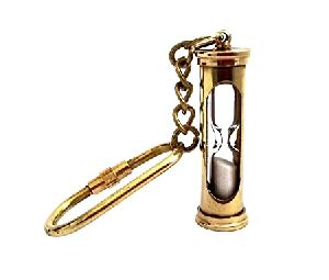 brass timer key chain