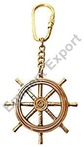 brass wheel key chain