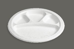 11 Inch 4 CP Round Bagasse Plate