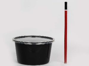 500ml Black Round Plastic Container