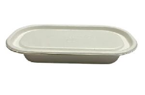 500ml Oval Bagasse Bowl with Lid