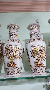 Hand Embossed Marble Flower Vase