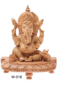 Wooden Antique Ganesha Statue