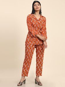 Orange Printed Co-ord Set