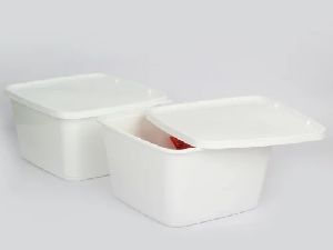 2000ml White Square Plastic Container