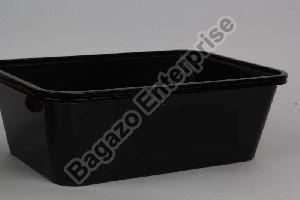 750ml Black Rectangular Plastic Container