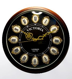 Wooden Victoria Wall Clock Black