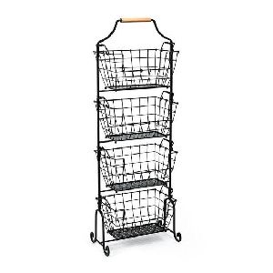 Iron four tier Basket with stand