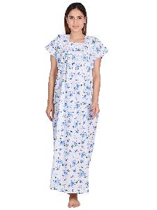 Half Sleeve Floral Printed Cotton Nighty