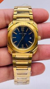 Bvlgari Octo Roma Full Gold Blue Dial Women's Watch