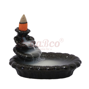New Ceramic Flower Black Back Flow Smoke Fountain